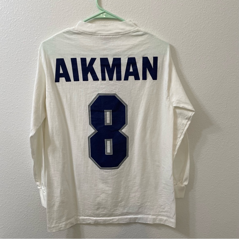 Softee Troy aikman Dallas cowboys long sleeve shirt white vintage medium
